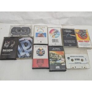 10 Cassette Lot Led Zeppelin Grateful Dead Sabbath Skinny Puppy Judas Pink Floyd